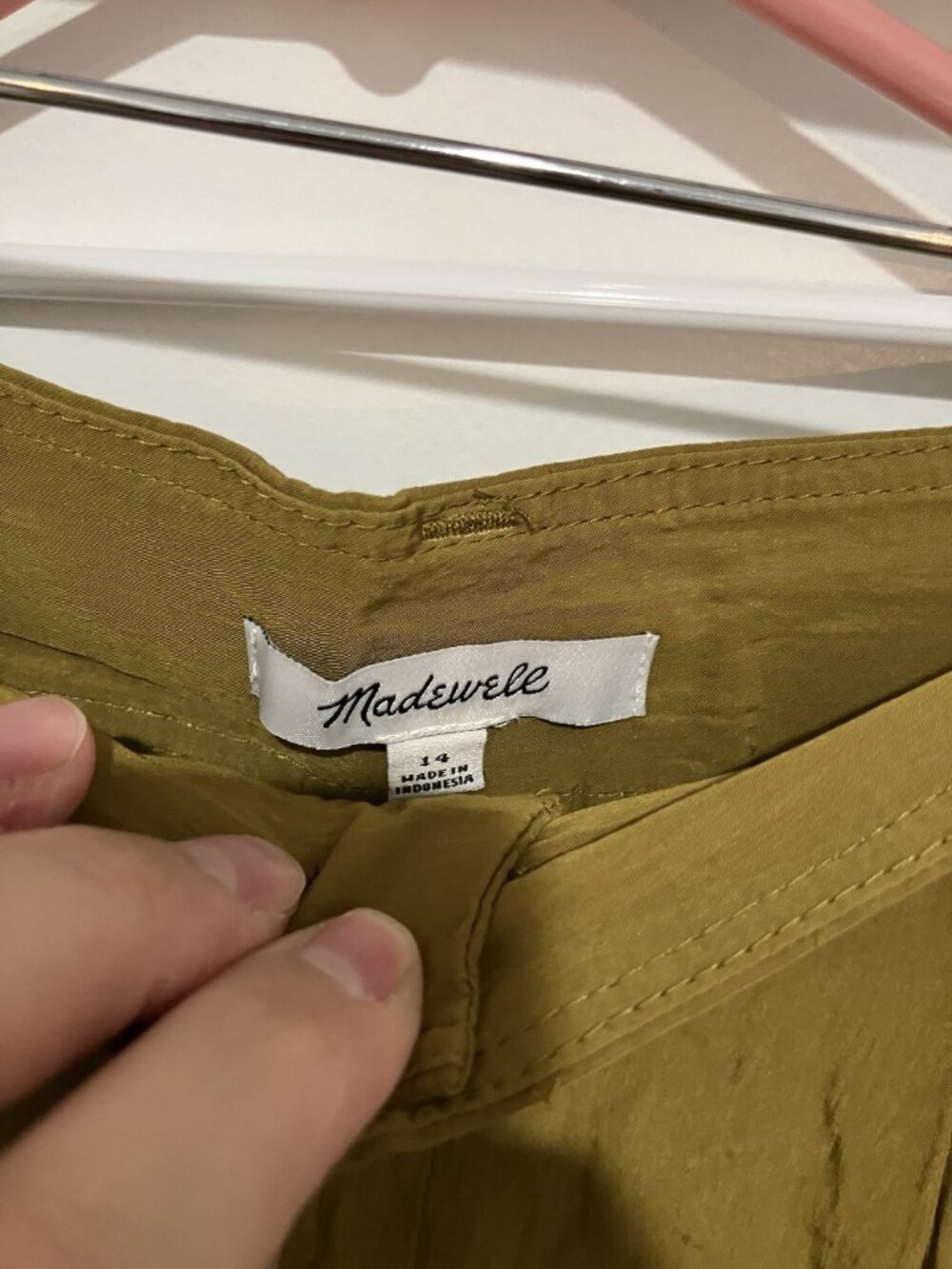 Madewell Women's Harlow Wide Leg Cargo Pants, Olive Green, Size 14 - Picture 2 of 3
